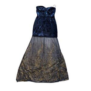 LAtiste Babydoll Velvet Embroidered Mesh Holiday Dress M Whimsigoth Coquette